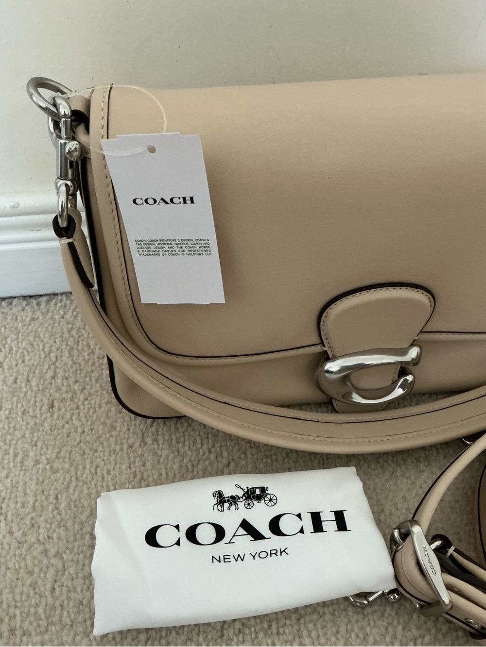 Coach - Soft Tabby Shoulder Bag in Silver/Ivory - Picture 5 of 12